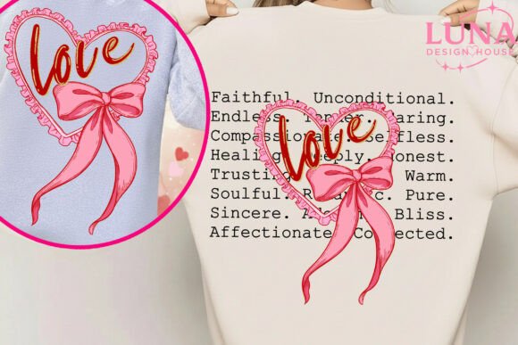 Download 2 PNGs Valentines Love with Bow Heart - Valentine Collection