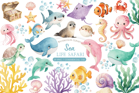 Download Ocean Animal Graphics Set - Ocean animal Collection
