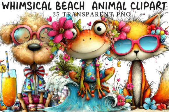 Download Whimsical Beach Animal Clipart - Premium Resources