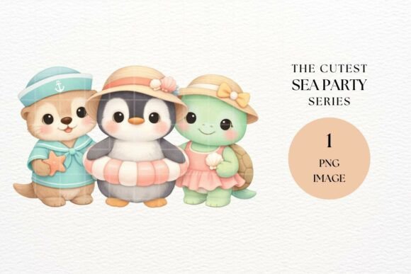 Download Cute Summer Ocean Animal Trio Clipart - Premium Resources
